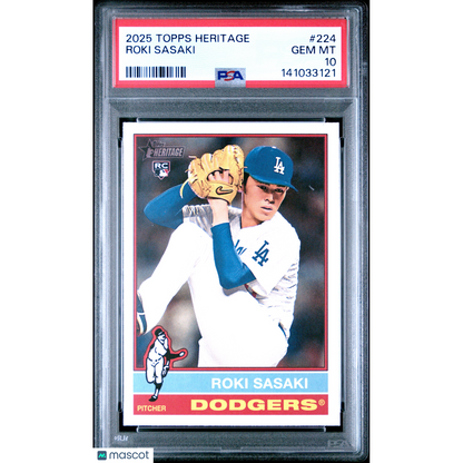 2025 Topps Heritage Roki Sasaki #224 PSA 10
