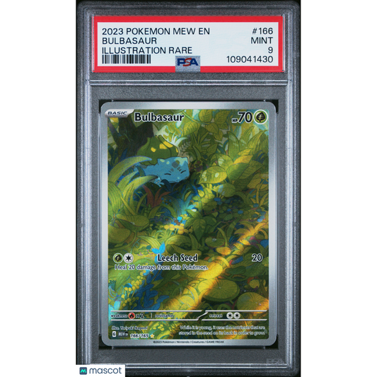 2023 Pokemon Mew EN-151 Bulbasaur #166 Illustration Rare PSA 9