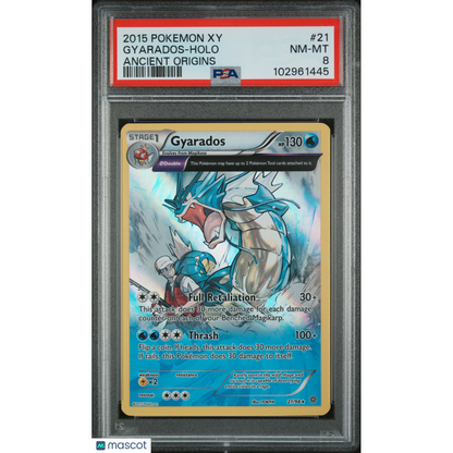 2015 Pokemon Xy Ancient Origins Gyarados #21 Ancient Origins PSA 8