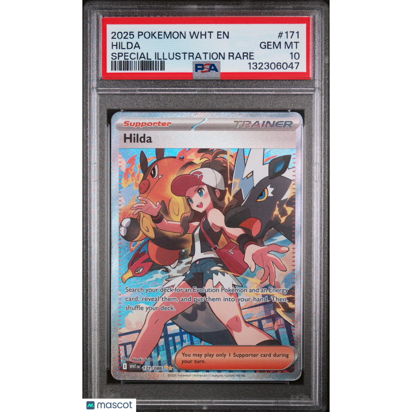 2025 Pokemon WHT EN-White Flare Hilda #171 Special Illustration Rare PSA 10