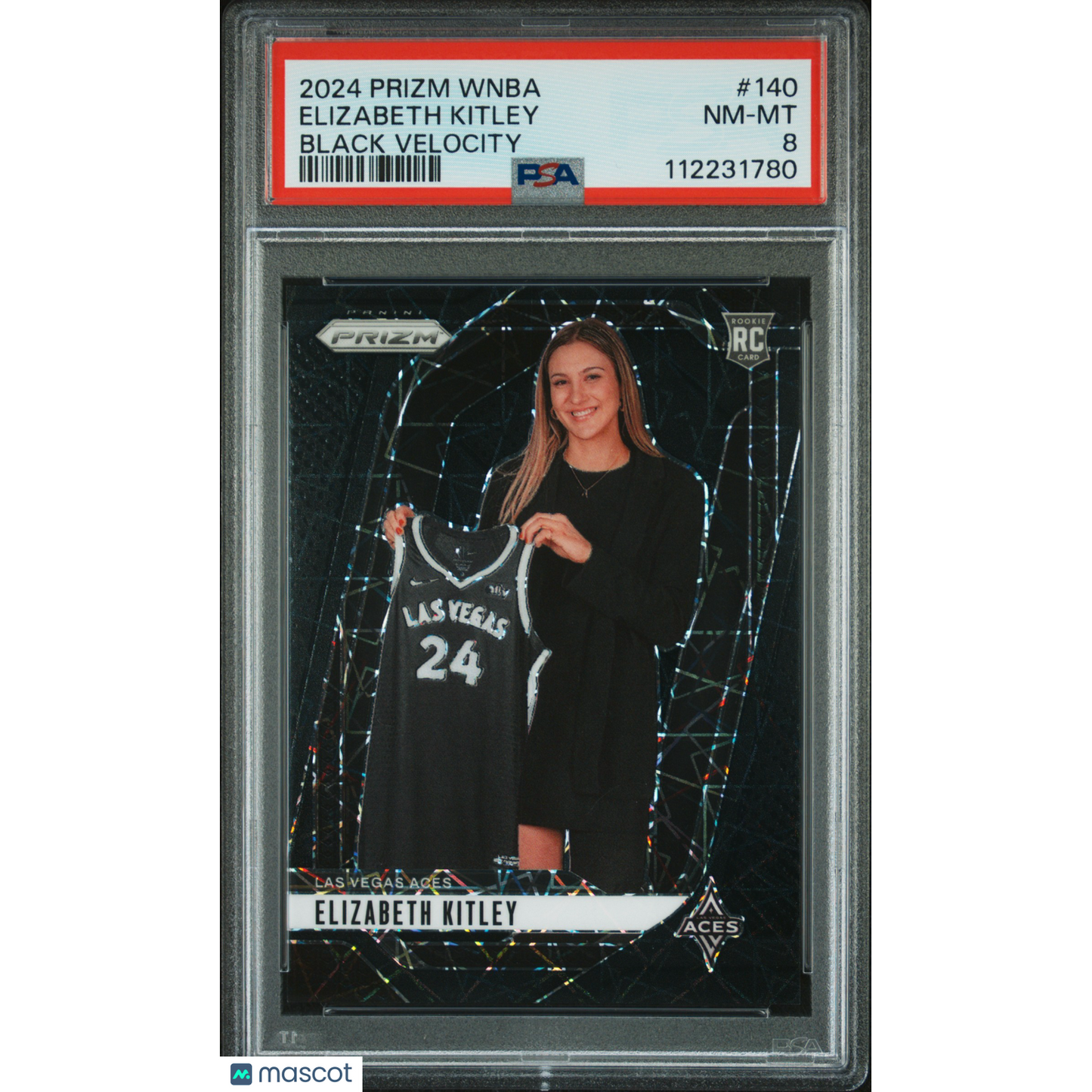 2024 Panini Prizm WNBA Elizabeth Kitley #140 Black Velocity PSA 8