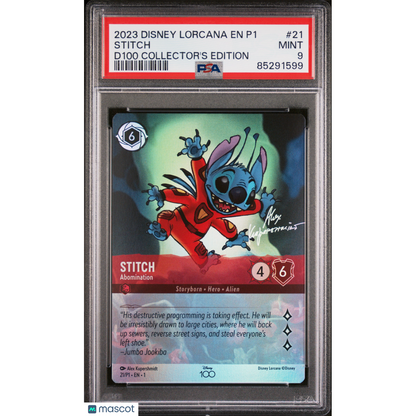 2023 Disney Lorcana EN P1-Promo Stitch #21 D100 Collector's Edition PSA 9