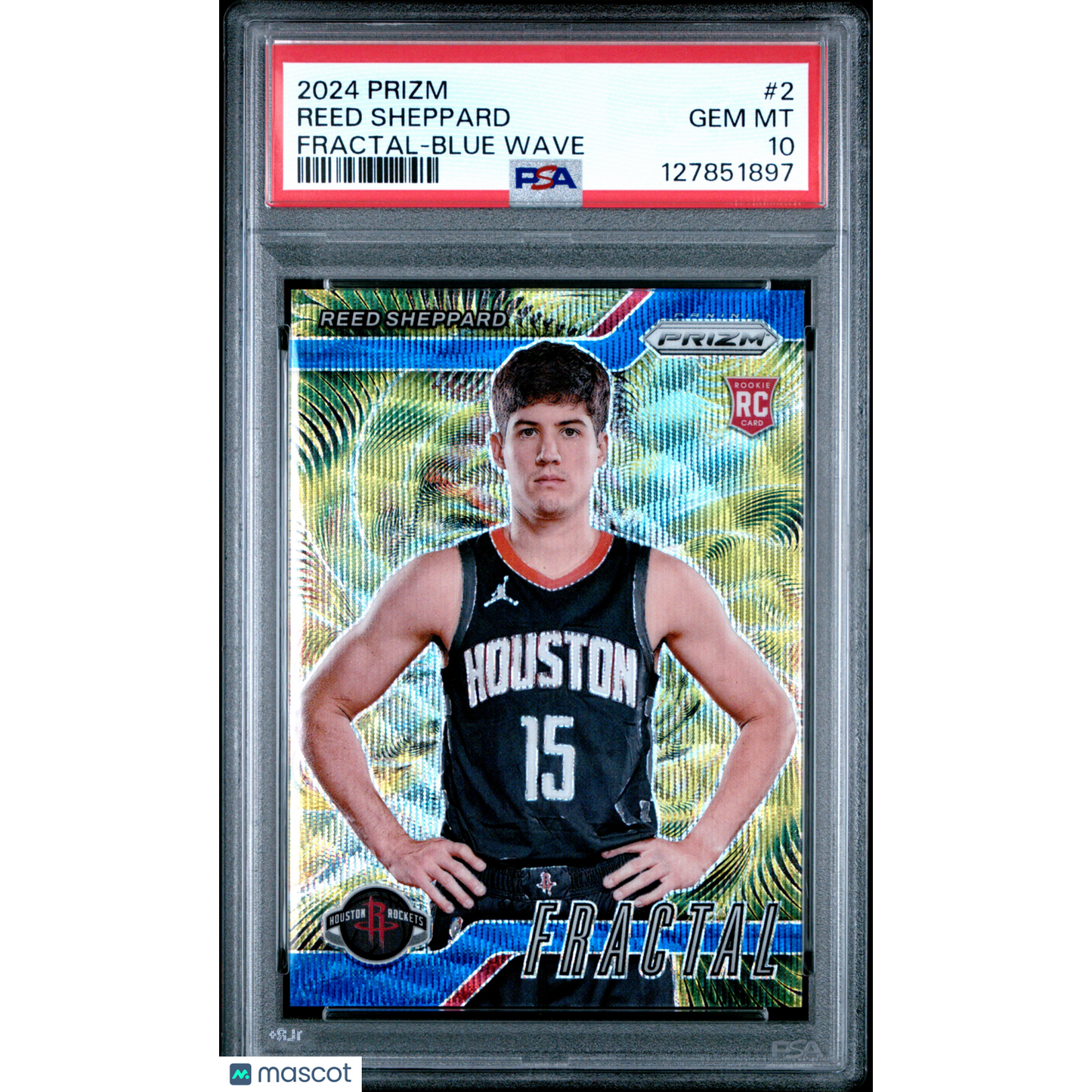 2024 Panini Prizm Fractal Reed Sheppard #2 Blue Wave PSA 10