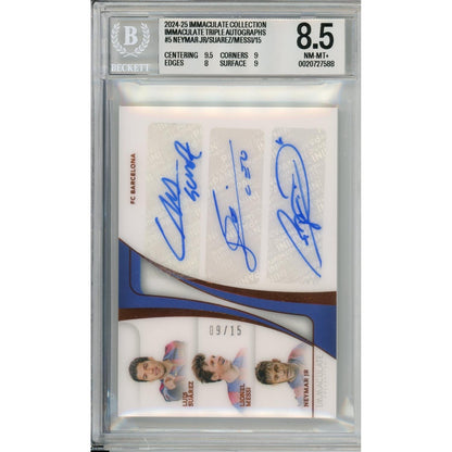 Sports Graded: Immaculate Triple Autographs #5 Neymar/Messi/Suarez Beckett 8.5