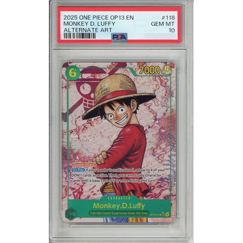 One Piece Graded: Monkey D. Luffy OP13-118 Alternate Art (2025) PSA 10
