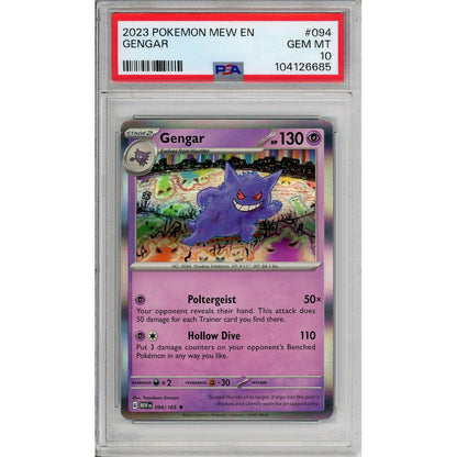 Pokemon Graded: Gengar 94/165 Scarlet & Violet (2023) Holo PSA 10