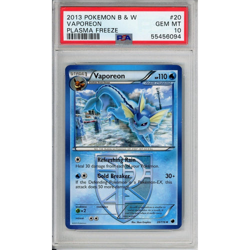 Pokemon Graded: Vaporeon 20/116 Plasma Freeze (2013) PSA 10