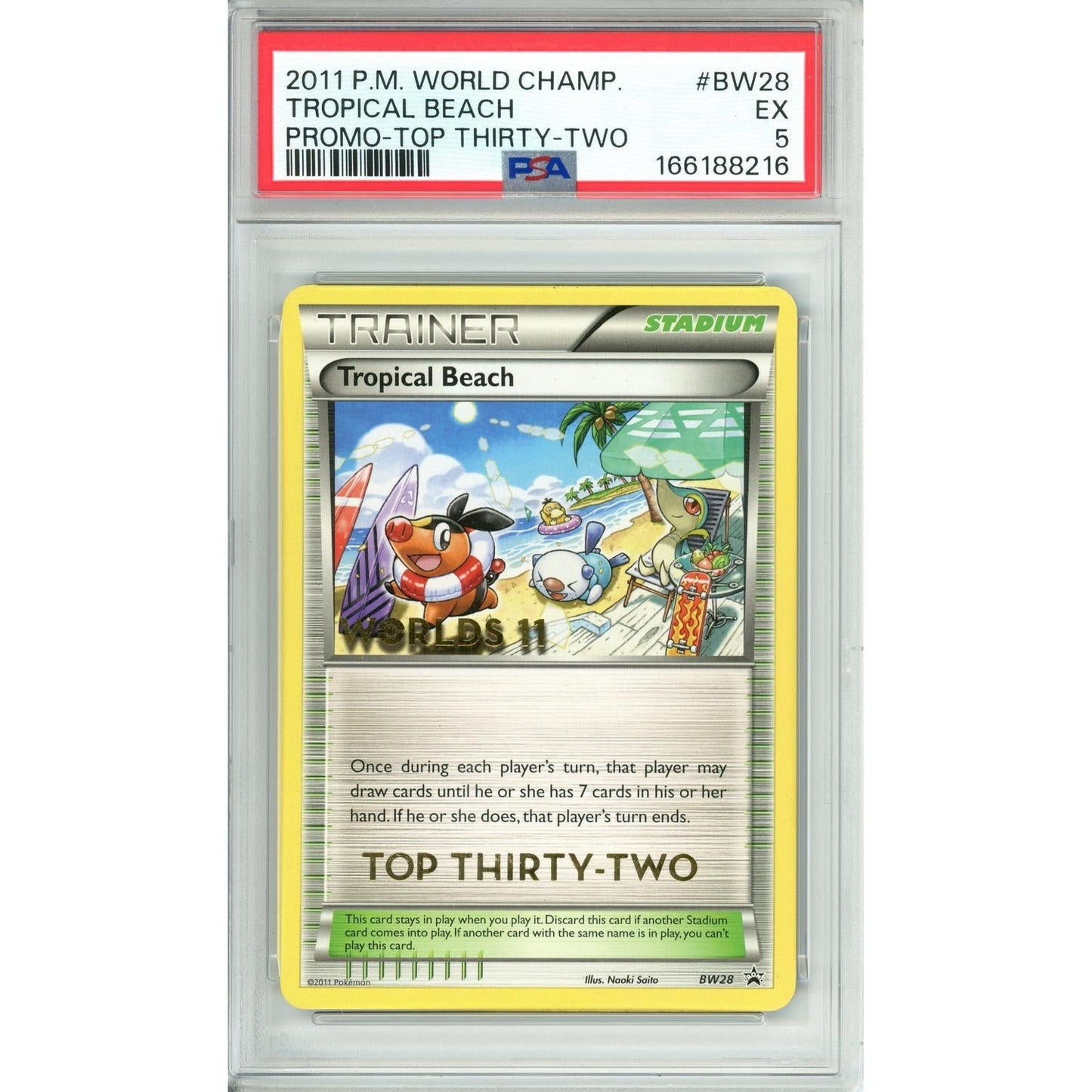 Pokemon Graded: Tropical Beach #BW28 Promo Top 32 (2011) PSA 5