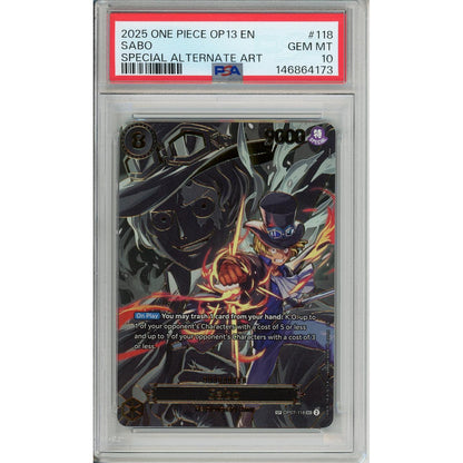 One Piece Graded: Sabo OP07-118 Special Alternate Art (2025) PSA 10
