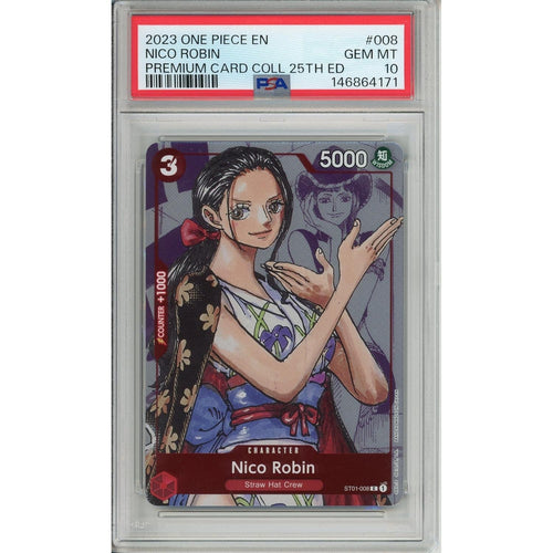 One Piece Graded: Nico Robin ST01-008 Premium Card Collection 25th Edition (2023) PSA 10