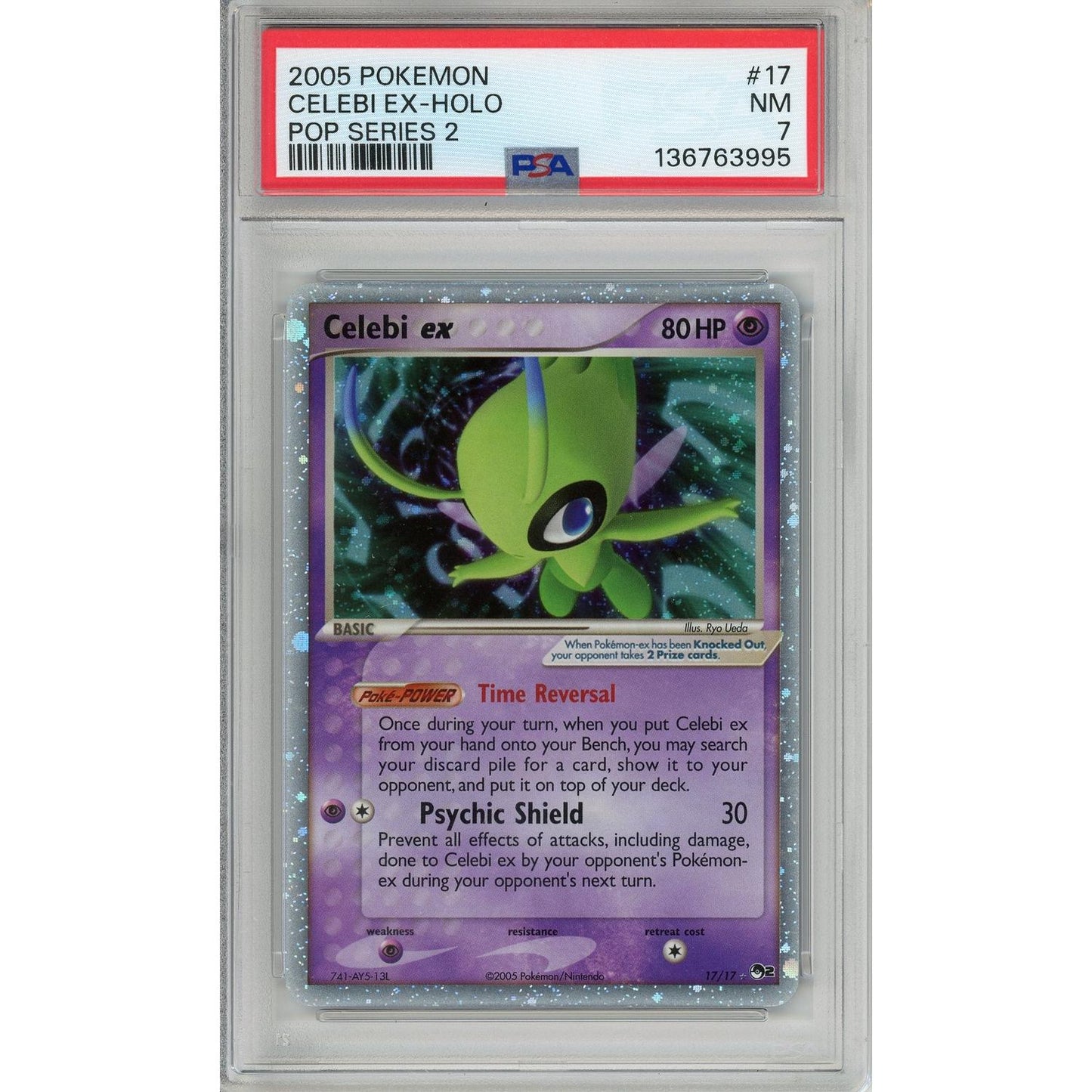 Pokemon Graded: Celebi 17/17 Pop Series 2 (2005) Holo PSA 7