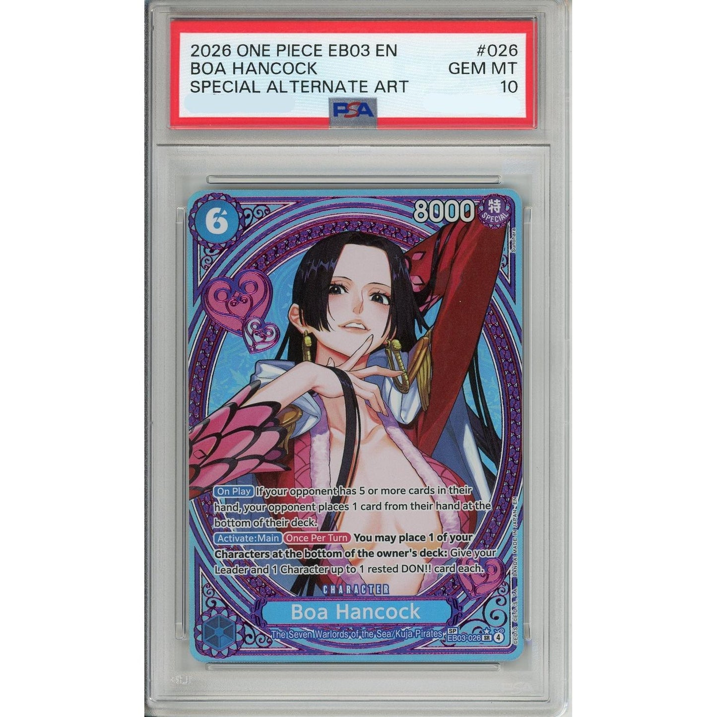 One Piece Graded: Boa Hancock EB03-026 Special Alternate Art PSA 10