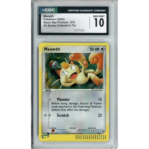 Pokemon Graded: Meowth #13 EX Series Collector's Tin (2003) Holo CGC 10