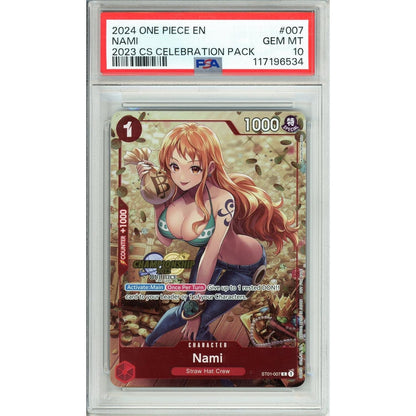 One Piece Graded: Nami ST01-007 2023 Championship Celebration Pack Foil PSA 10