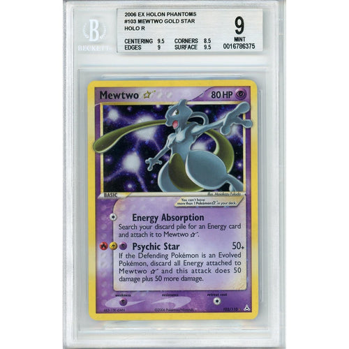 Pokemon Graded: Mewtwo Gold Star Beckett 9