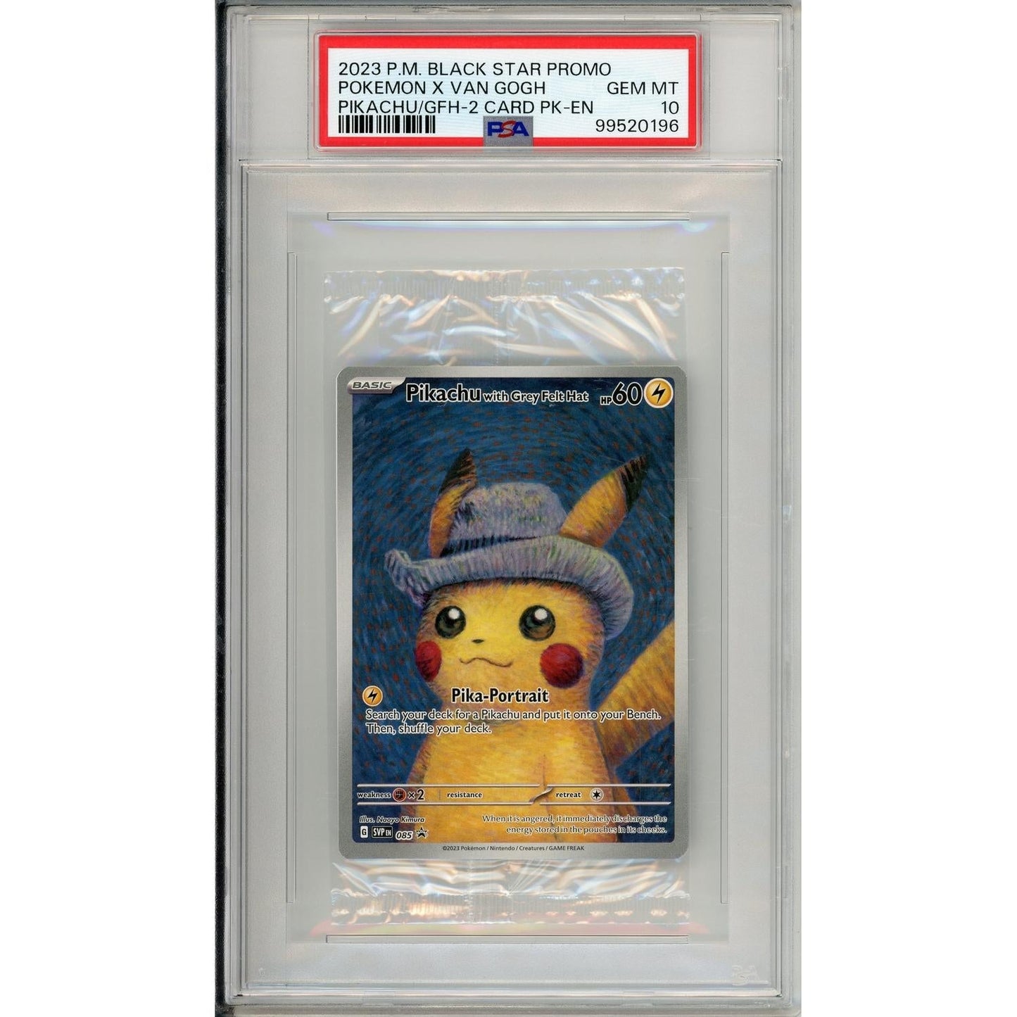 Pokemon Graded: Pikachu with Grey Felt Hat #85 Van Gogh Sealed Promo (2023) PSA 10