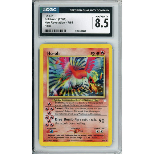 Pokemon Graded: Ho-Oh 7/64 Neo Revolution (2001) Holo CGC 8.5