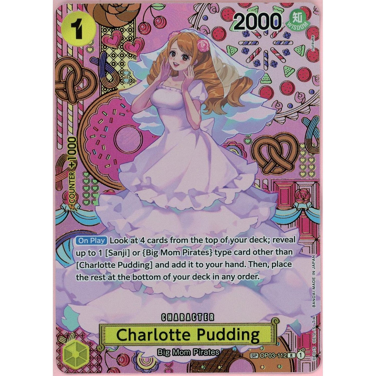 One Piece Single: Charlotte Pudding Alt Art OP03-112 Two Legends NM