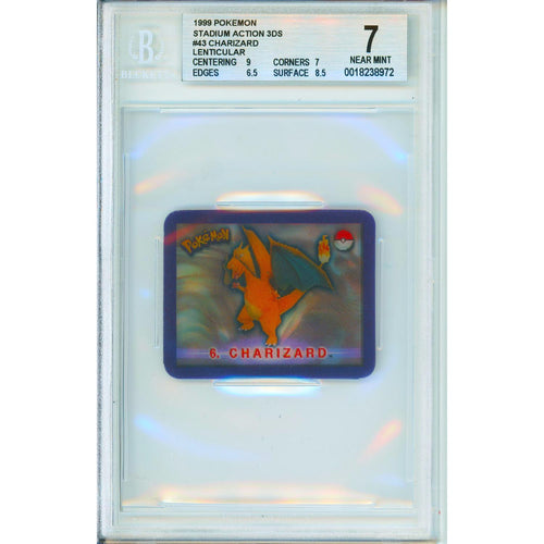 Pokemon Graded: Charizard #43 Stadium Action 3DS Lenticular (1999) Beckett 7