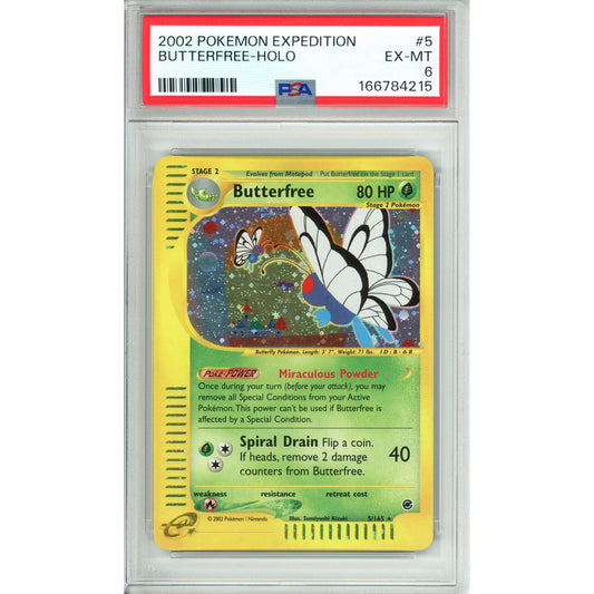 Pokemon Graded: Butterfree 5/165 Expedition (2002) Holo PSA 6