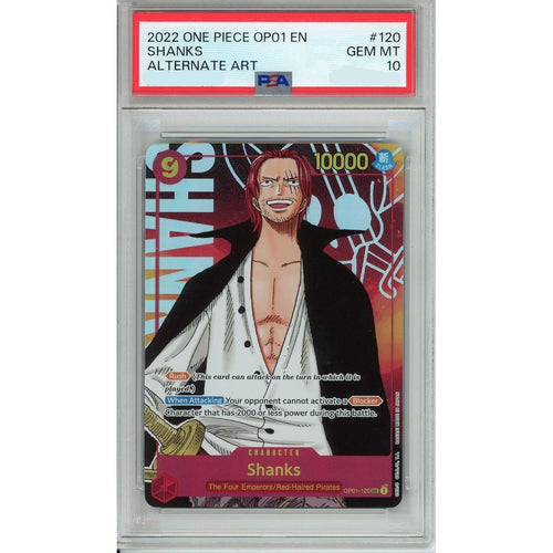 One Piece Graded: Shanks OP01-120 Romance Dawn (2022) Alt Art PSA 10
