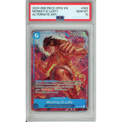 One Piece Graded: Monkey D. Luffy OP02-062 Alternate Art PSA 10