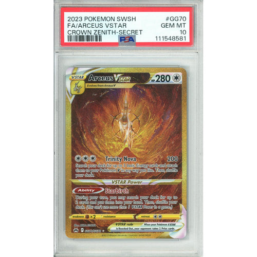 Pokemon Graded: Arceus VSTAR GG70/GG70 Crown Zenith (2023) Gold Secret Rare PSA 10