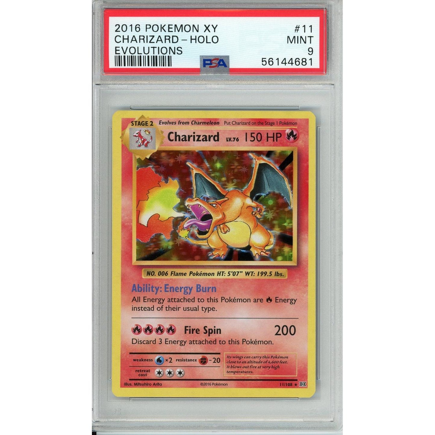 Pokemon Graded: Charizard 11/108 XY Evolutions (2016) Holo PSA 9