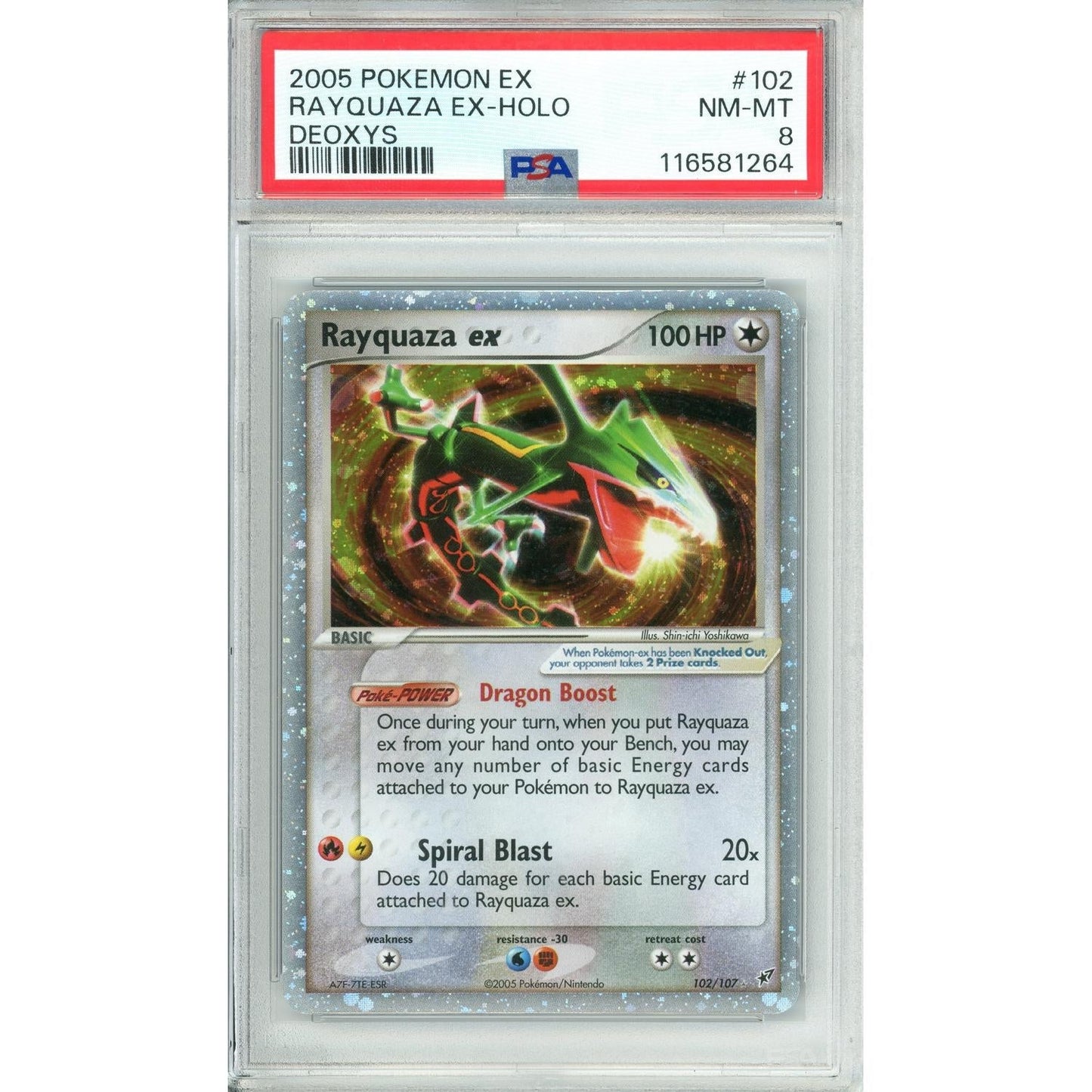 Pokemon Graded: Rayquaza ex 102/107 EX Deoxys (2005) Holo PSA 8