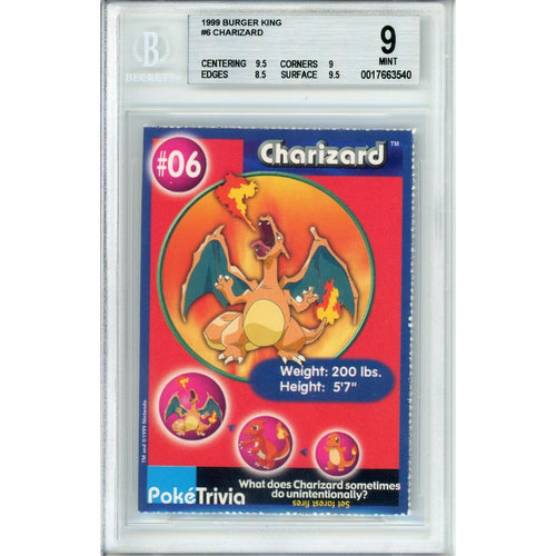Pokemon Graded: #06 Charizard Burger King (1999) Beckett 9
