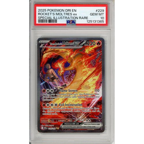 Pokemon Graded: Team Rocket's Moltres ex 229/182 Destined Rivals (2025) SIR Holo PSA 10