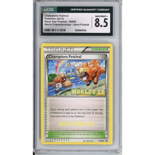 Pokemon Graded: Champions Festival #BW95 Black Star Promo World Championships 2013 Semi-Finalists CGC 8.5