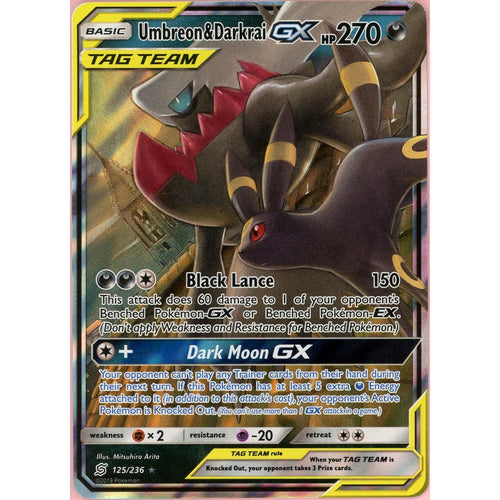Pokemon Single: Umbreon & Darkrai GX #125 Unified Minds (2019) Ultra Rare NM