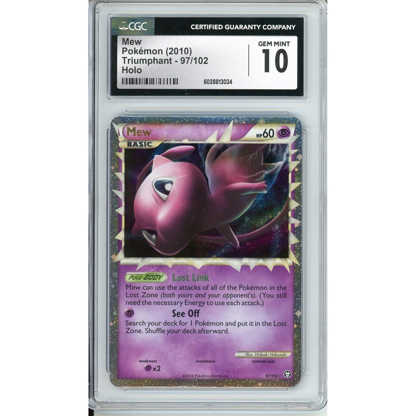 Pokemon Graded: Mew 97/102 Triumphant (2010) Holo CGC 10