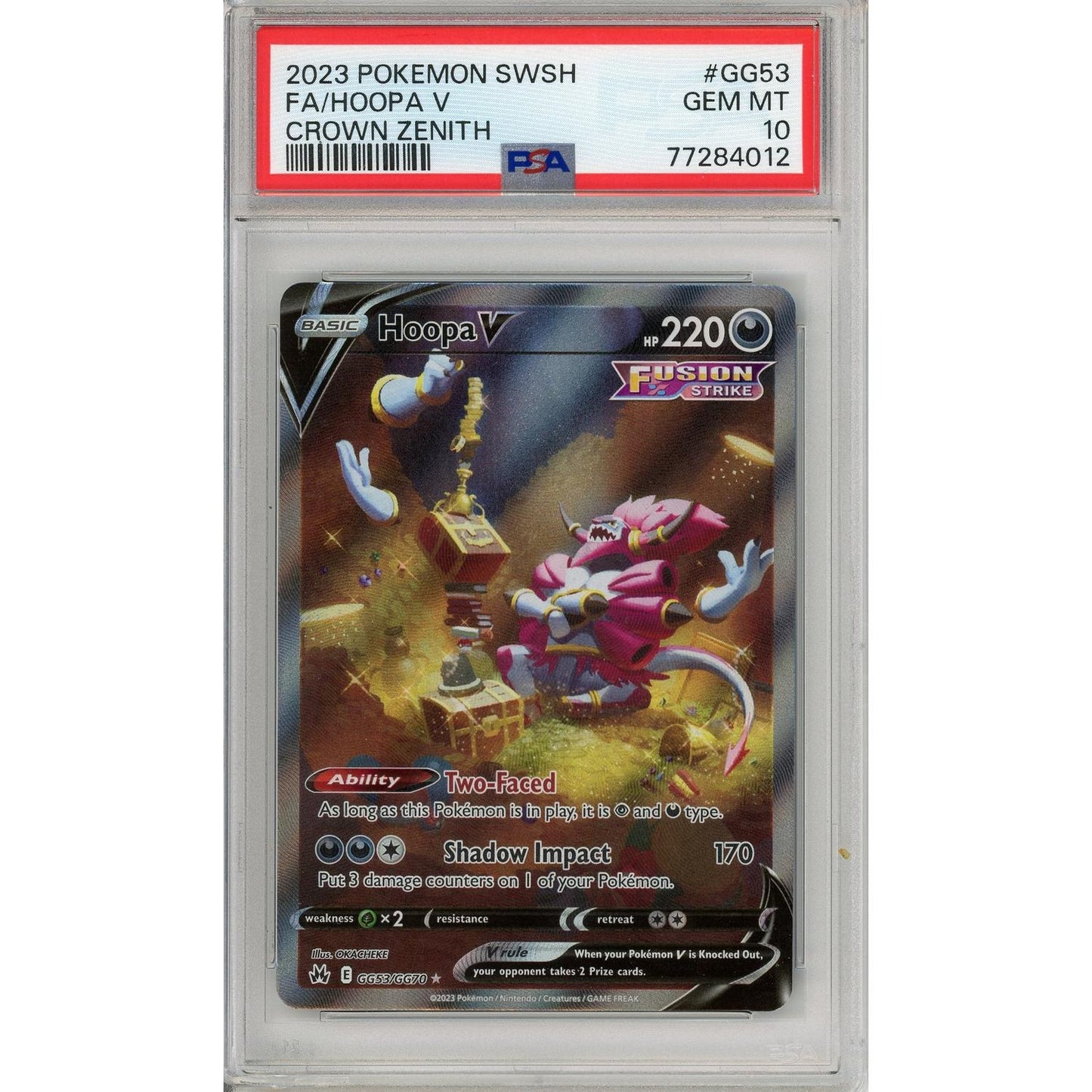 Pokemon Graded: Hoopa V GG34/GG70 Crown Zenith (2023) Full Art PSA 10