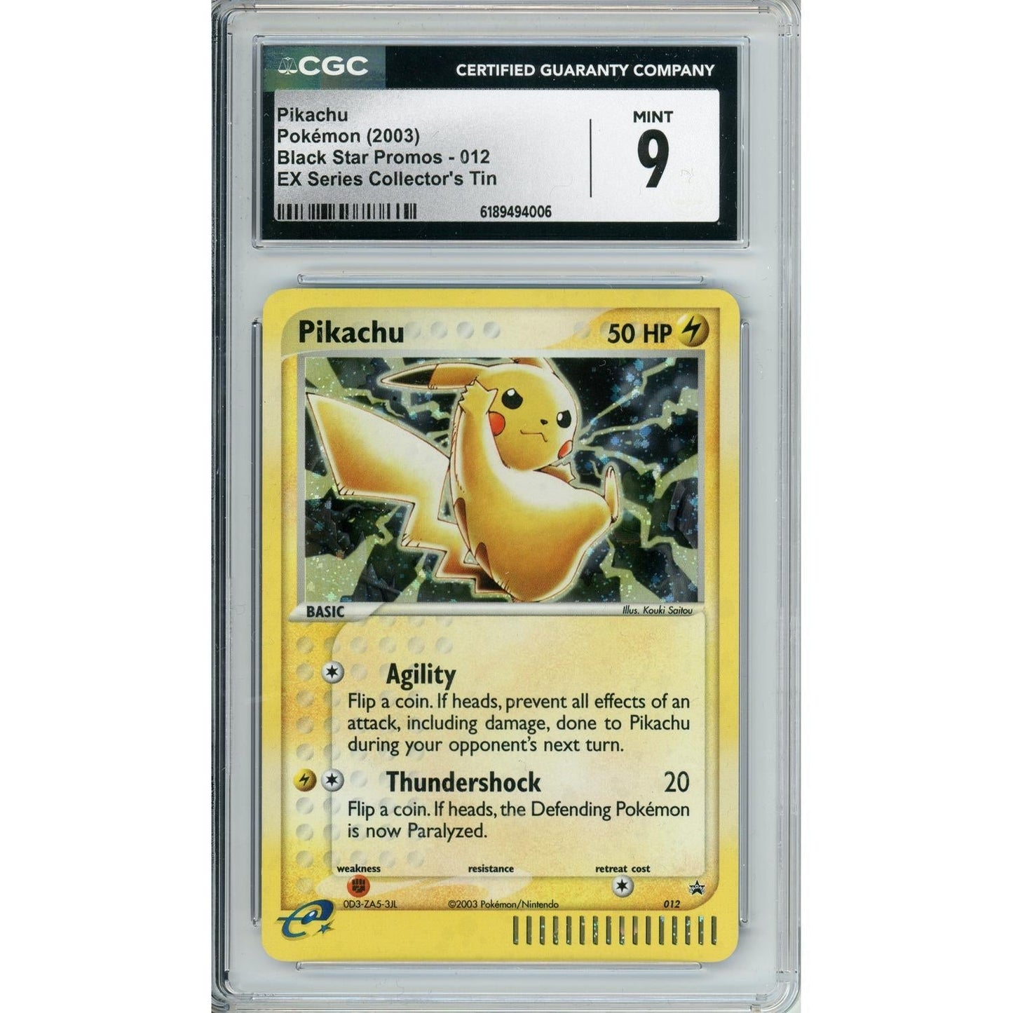 Pokemon Graded: Pikachu #12 EX Series Collector's Tin Promo (2003) CGC 9