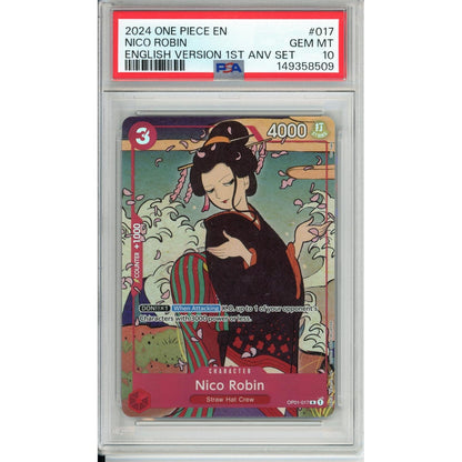One Piece Graded: Nico Robin OP01-017 1st Anniversary Set (2024) PSA 10