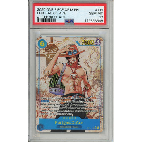 One Piece Graded: Portgas D. Ace OP13-119 Alternate Art PSA 10