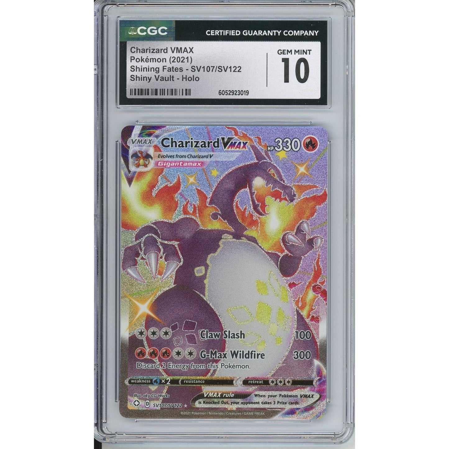 Pokemon Graded: Charizard VMAX SV107/SV122 Shining Fates (2021) Shiny Vault Holo CGC 10