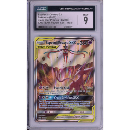 Pokemon Graded: Espeon & Deoxys GX #SM240 Sun & Moon Tag Team Promo CGC 9