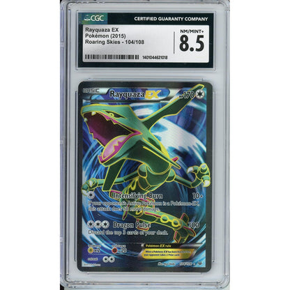 Pokemon Graded: Rayquaza EX 104/108 Roaring Skies (2015) Holo CGC 8.5