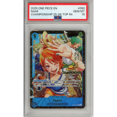 One Piece Graded: Nami OP09-050 Championship 25-26 Top 64 PSA 10