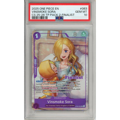 One Piece Graded: Vinsmoke Sora OP06-063 Championship 25-26 Finalist PSA 10