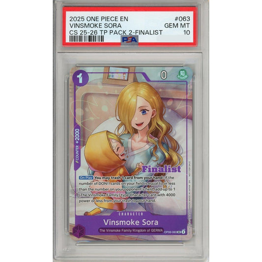 One Piece Graded: Vinsmoke Sora OP06-063 Championship 25-26 Finalist PSA 10