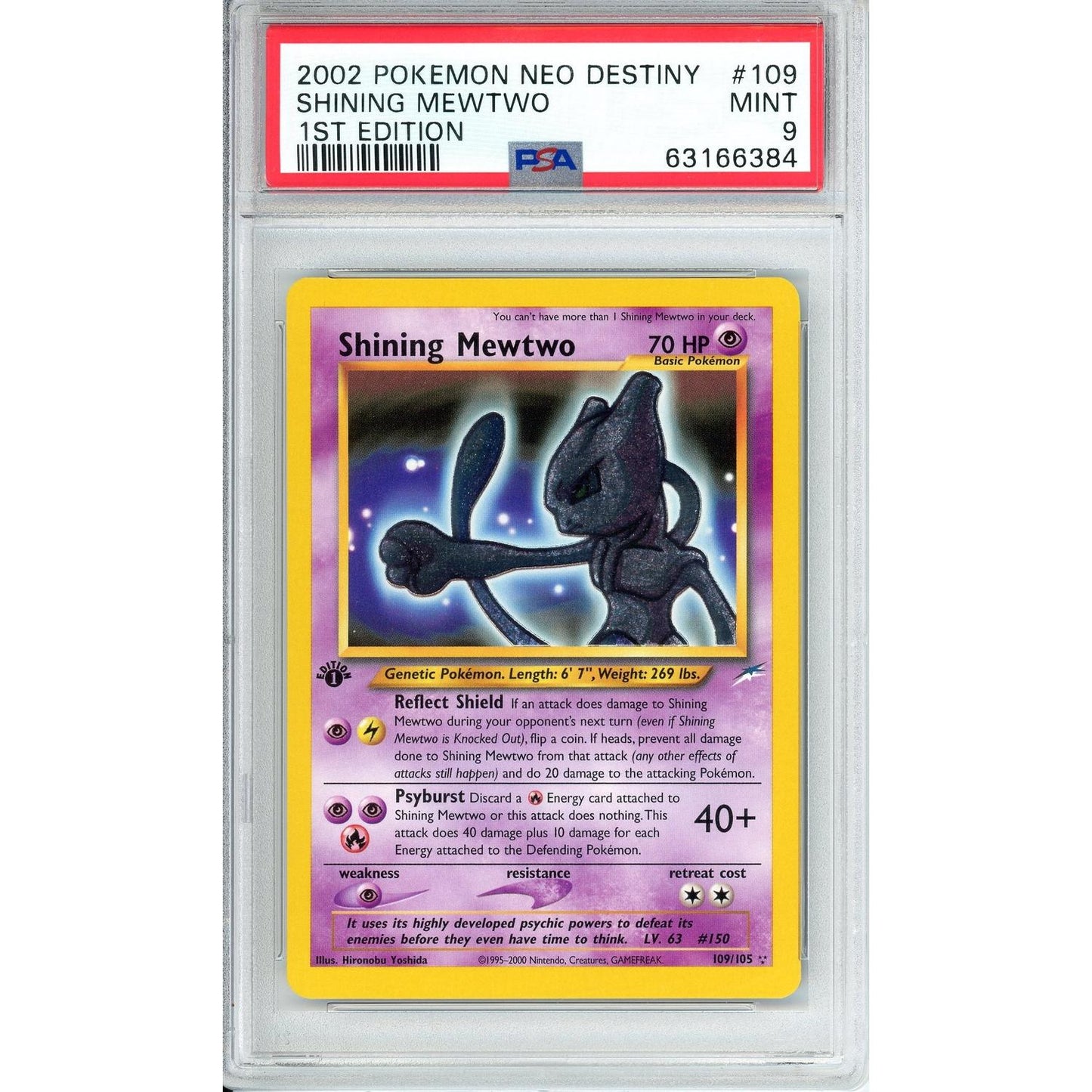 Pokemon Graded: Shining Mewtwo 1st Edition 109/105 Neo Destiny (2002) Holo PSA 9