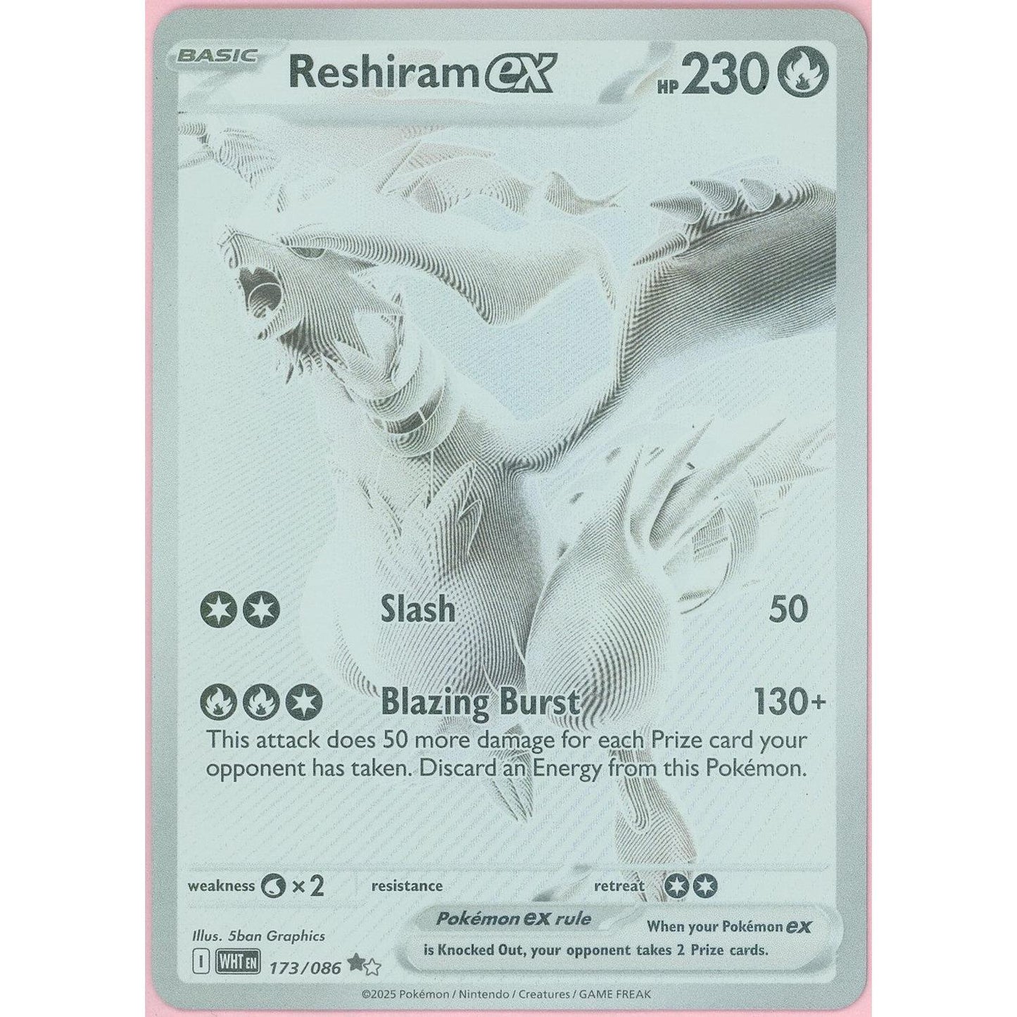 Pokemon Single: Reshiram ex 173/86 White Flare (2025) Holo NM