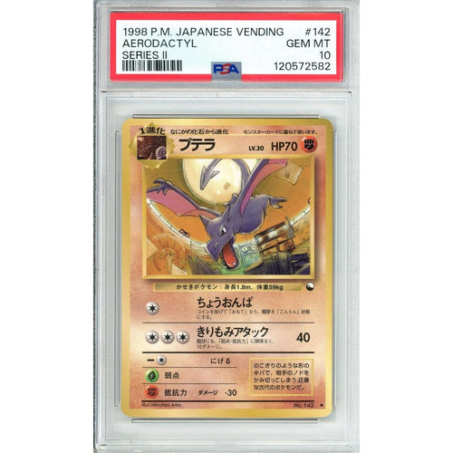 Pokemon Graded: JP Aerodactyl #142 Vending Series II (1998) PSA 10