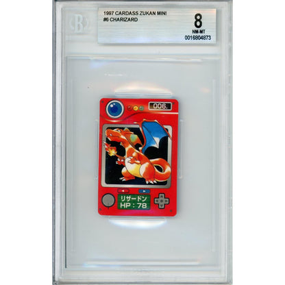 Pokemon Graded: Charizard #6 Carddass Zokan Mini (1997) Beckett 8