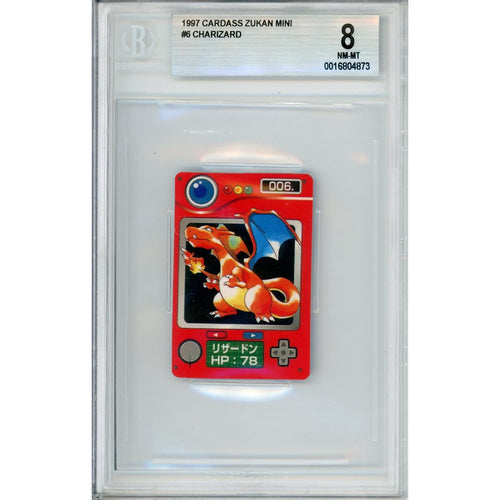 Pokemon Graded: Charizard #6 Carddass Zokan Mini (1997) Beckett 8