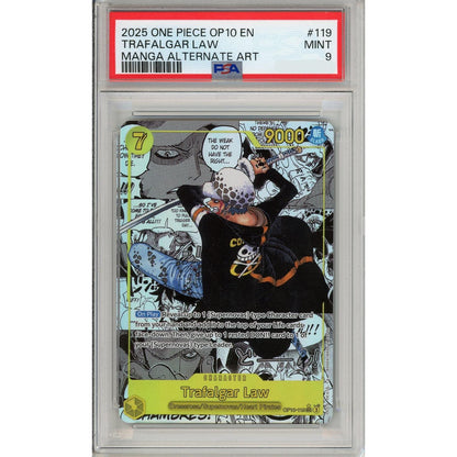 One Piece Graded: Trafalgar Law Manga Alt Art OP10-119 Royal Blood PSA 9